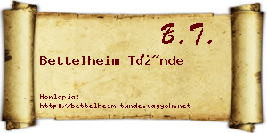 Bettelheim Tünde névjegykártya